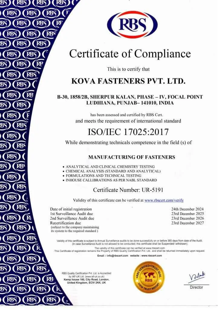 ISO/IEC 17025 Laboratory Testing Competence Certificate